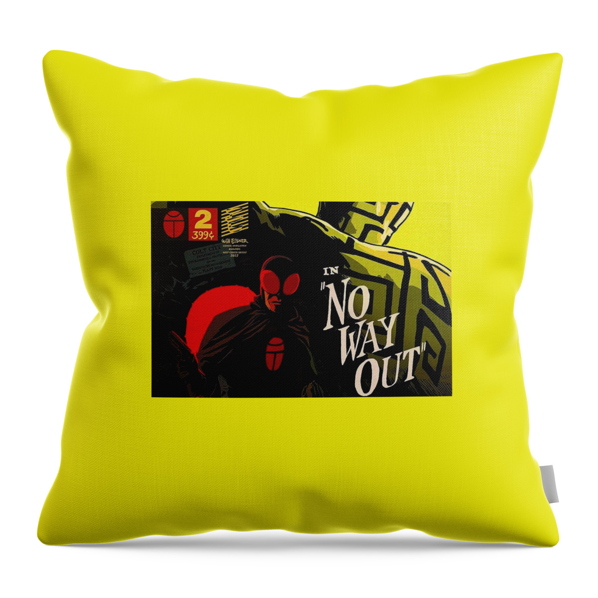 The Black Beetle No Way Out Throw Pillow featuring the digital art The Black Beetle No Way Out by Maye Loeser