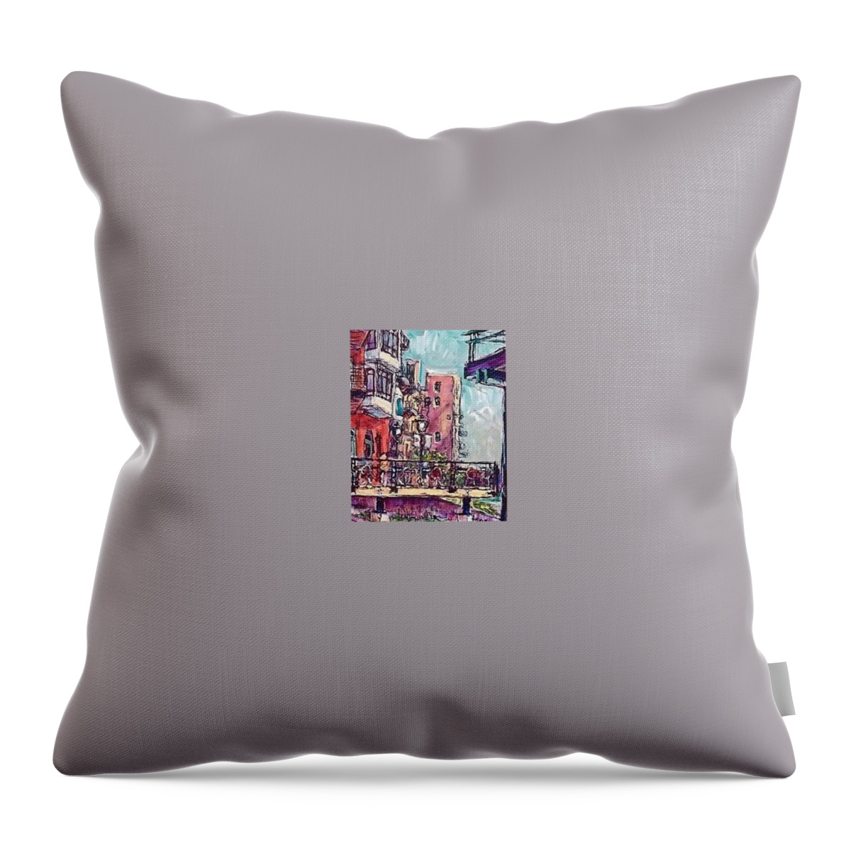 Painting Throw Pillow featuring the painting The Blue Bat by Les Leffingwell