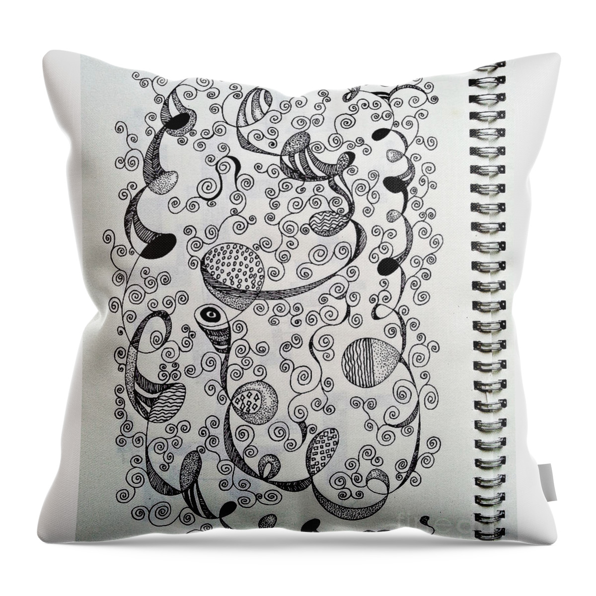 Drawing Throw Pillow featuring the drawing Chopin Nocturne No. 1 in B Flat Minor - Larghetto by Fei A