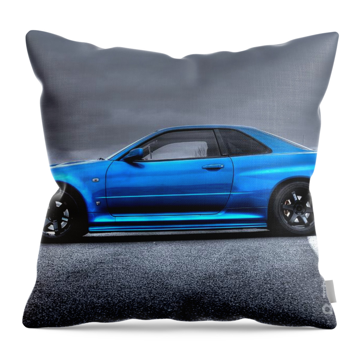 Nissan Throw Pillow featuring the photograph The Blue Ghost by Vicki Spindler