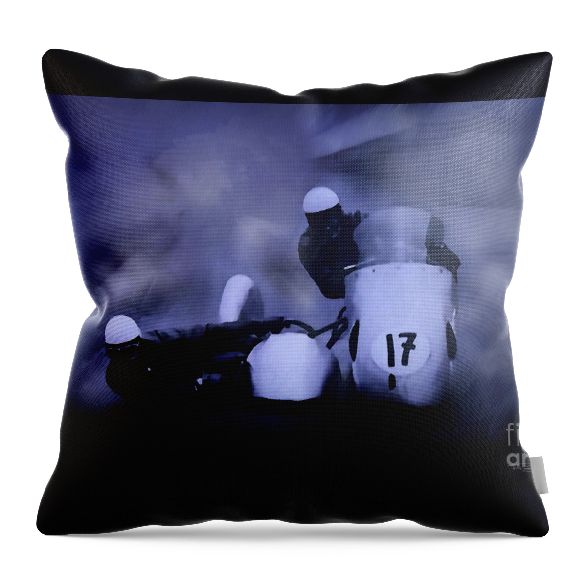 Motorcycles Throw Pillow featuring the digital art The Brave by Roger Lighterness
