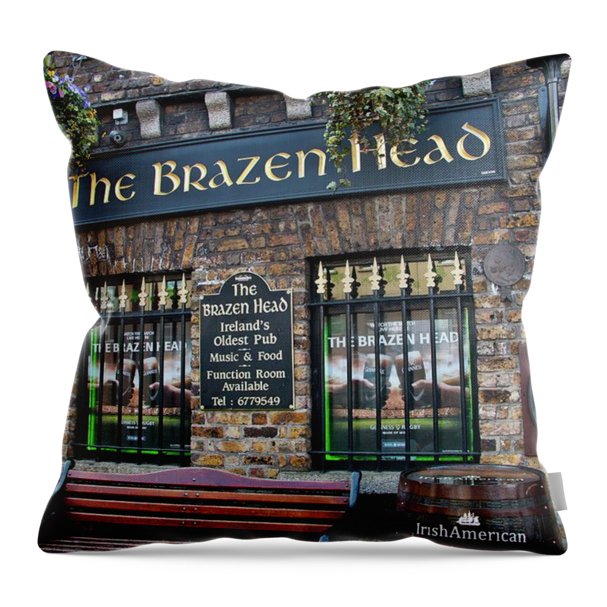 Brazen Head Pub Throw Pillow featuring the photograph The Brazen Head Pub by Marisa Geraghty Photography