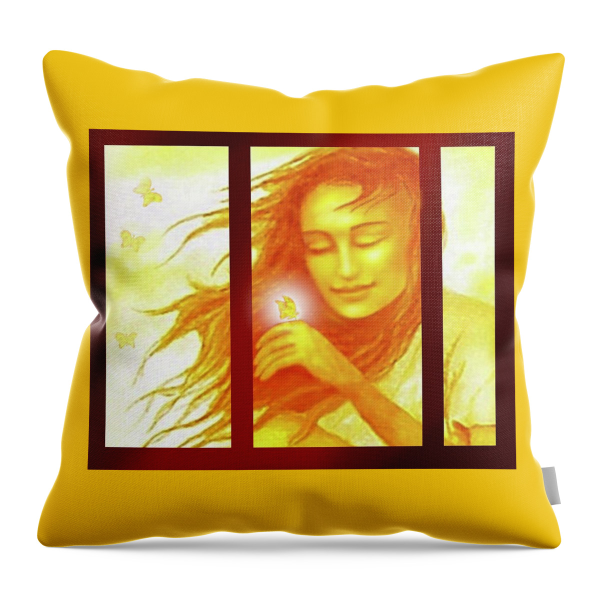 Butterfly Throw Pillow featuring the painting The Butterfly by Hartmut Jager