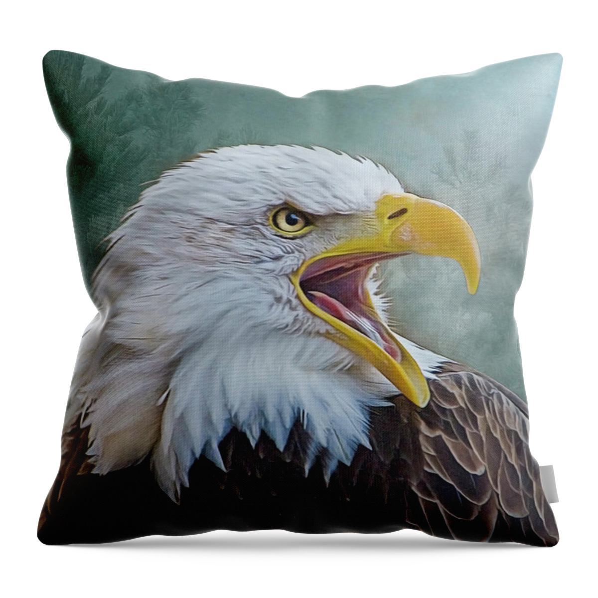 Bald Eagle Throw Pillow featuring the photograph The Call of the Eagle by Brian Tarr