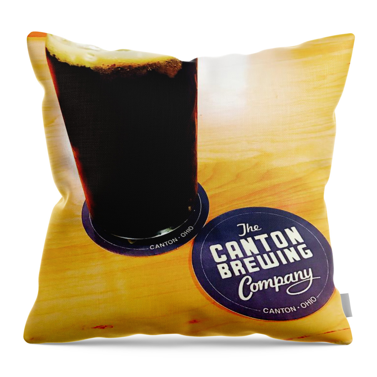 Beer Throw Pillow featuring the photograph The Canton Brewing Co by Michael Krek