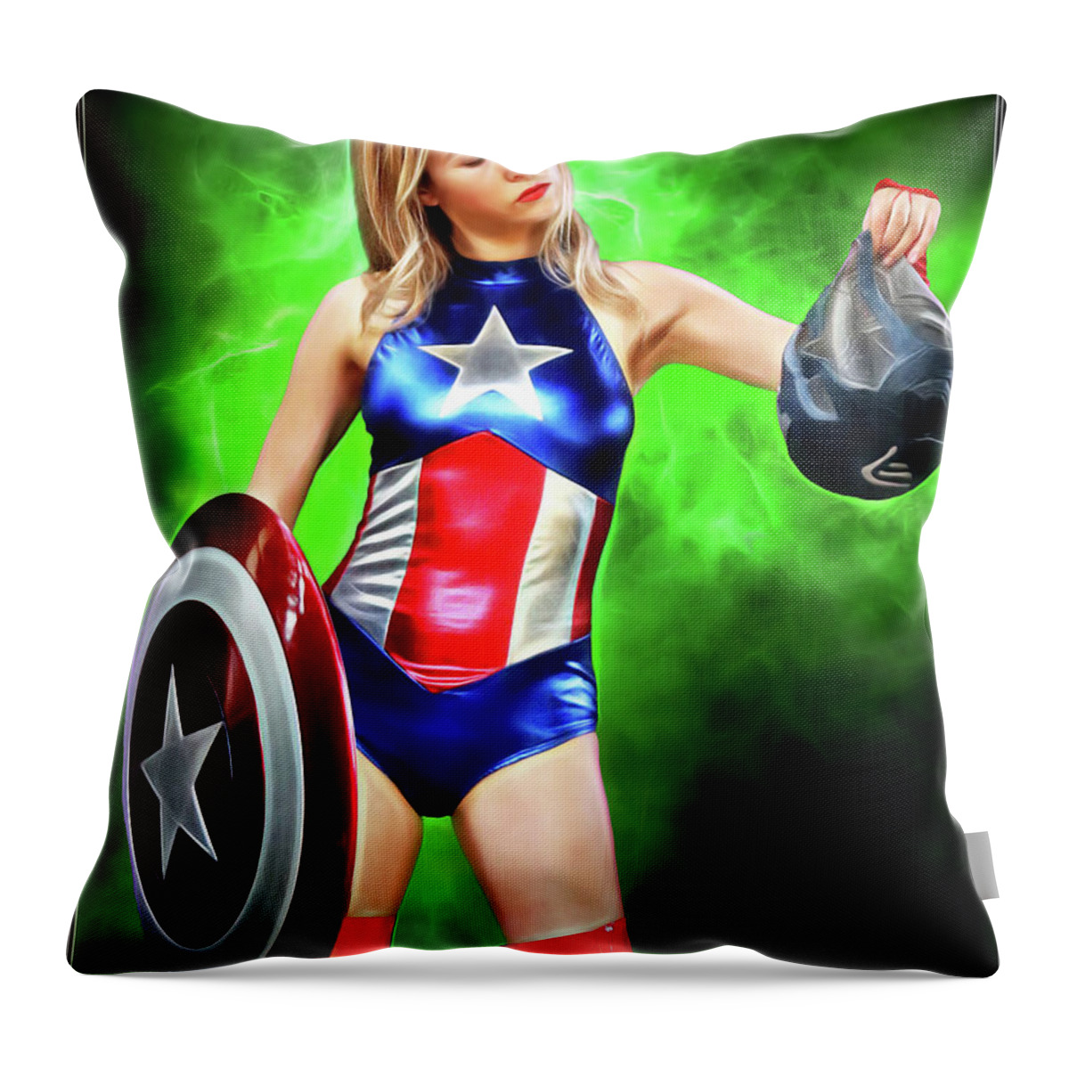 Captain America Throw Pillow featuring the photograph The Captains Replacement by Jon Volden