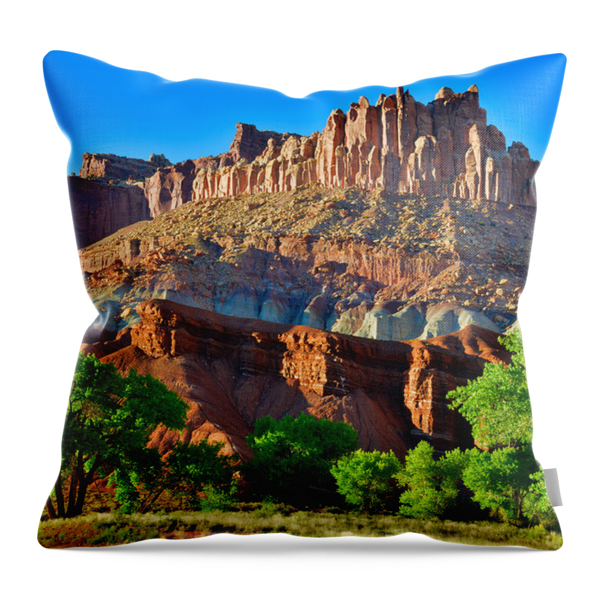 Capitol Reef National Park Throw Pillow featuring the photograph The Castle of Capitol Reef by Ray Mathis