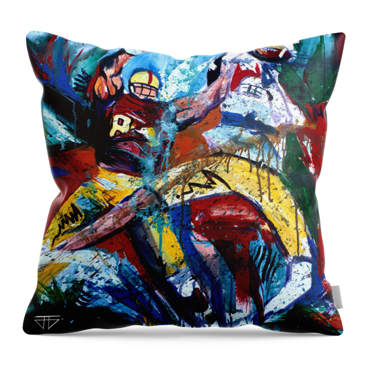  Throw Pillow featuring the painting The Catch by John Gholson