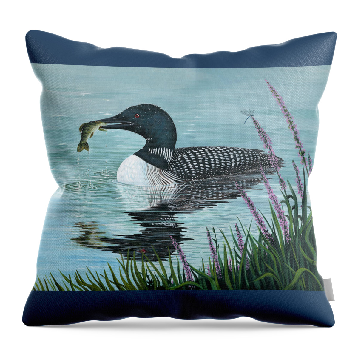 Bait Throw Pillow featuring the painting The Catch by Sheri Jo Posselt