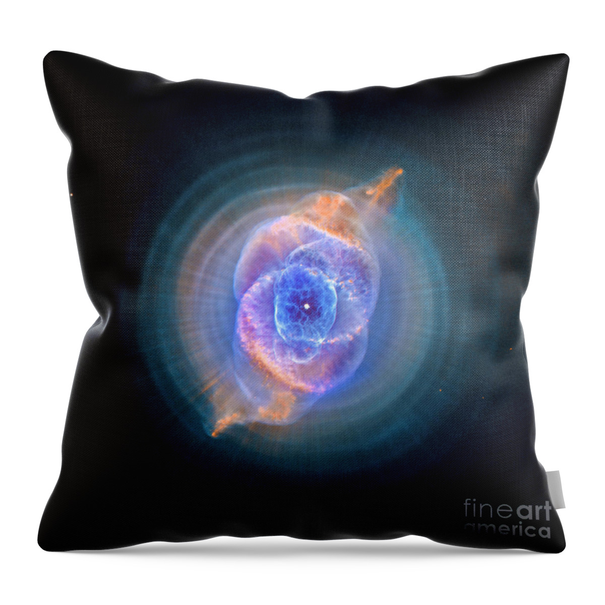 Hubble Throw Pillow featuring the photograph The Cat's Eye Nebula by Nicholas Burningham