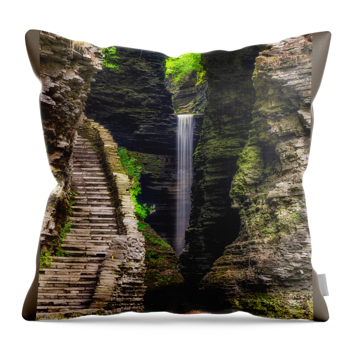 Mark Papke Throw Pillow featuring the photograph The Central Cascade by Mark Papke