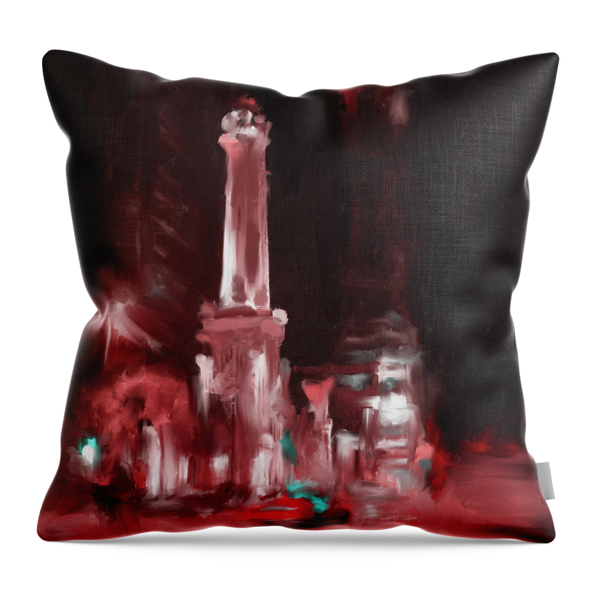 Chicago Throw Pillow featuring the painting The Chicago Water Tower by Mawra Tahreem