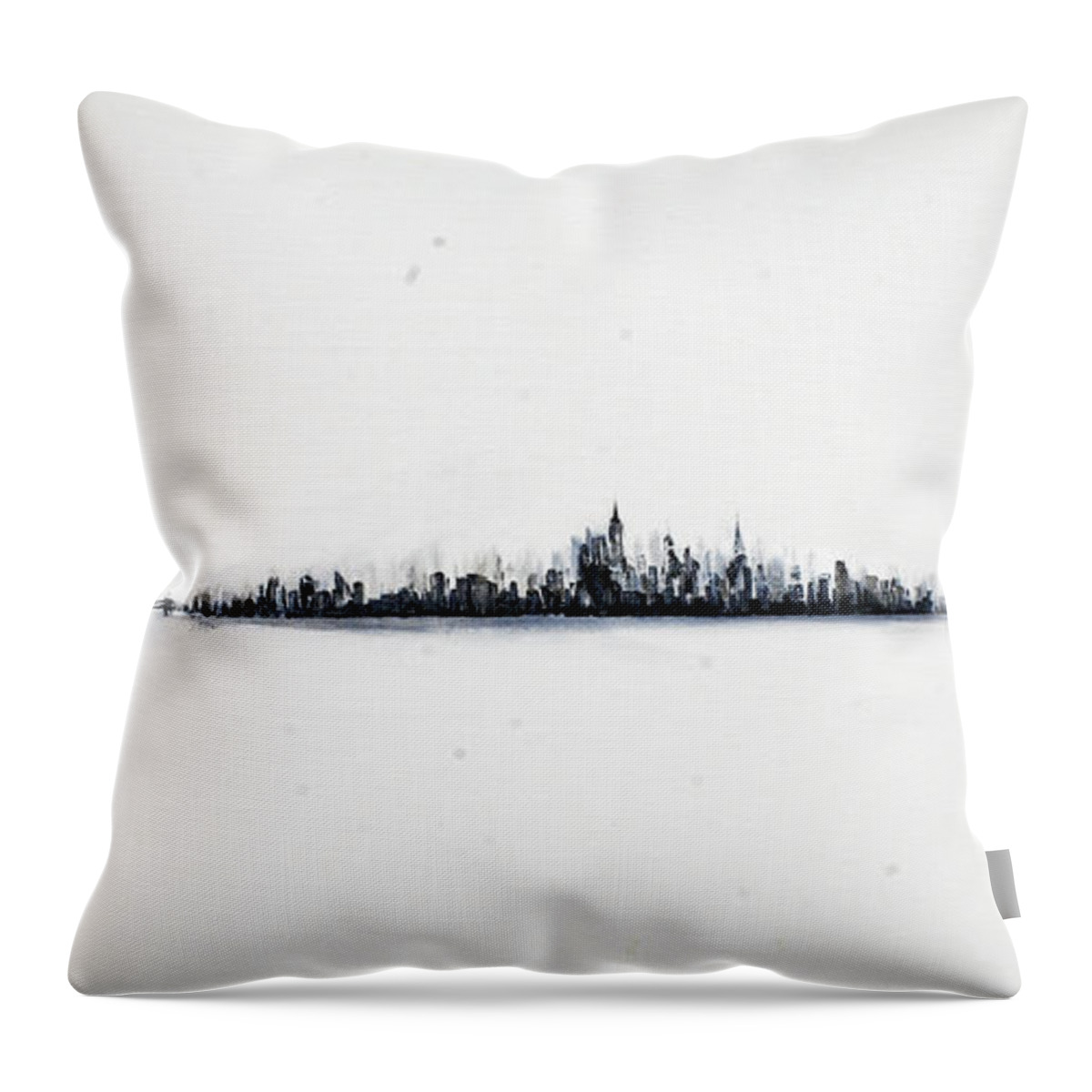 Painting Throw Pillow featuring the painting The City New York by Jack Diamond