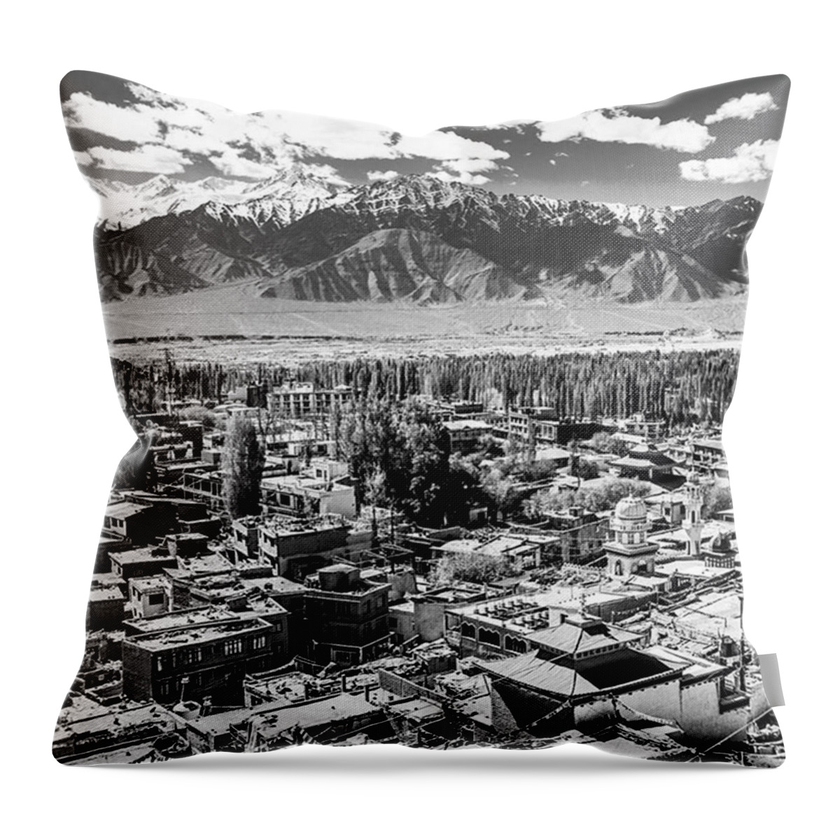 Leicagram Throw Pillow featuring the photograph The City Of Leh, From The Rooftops To by Aleck Cartwright