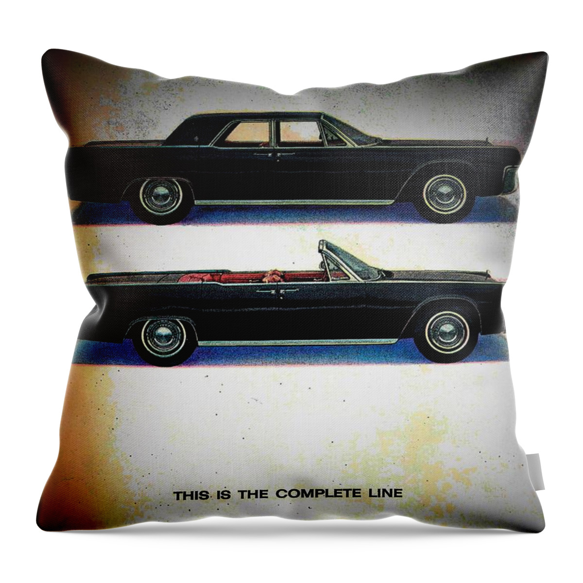 Advertisements Throw Pillow featuring the photograph The Complete Line by John Schneider