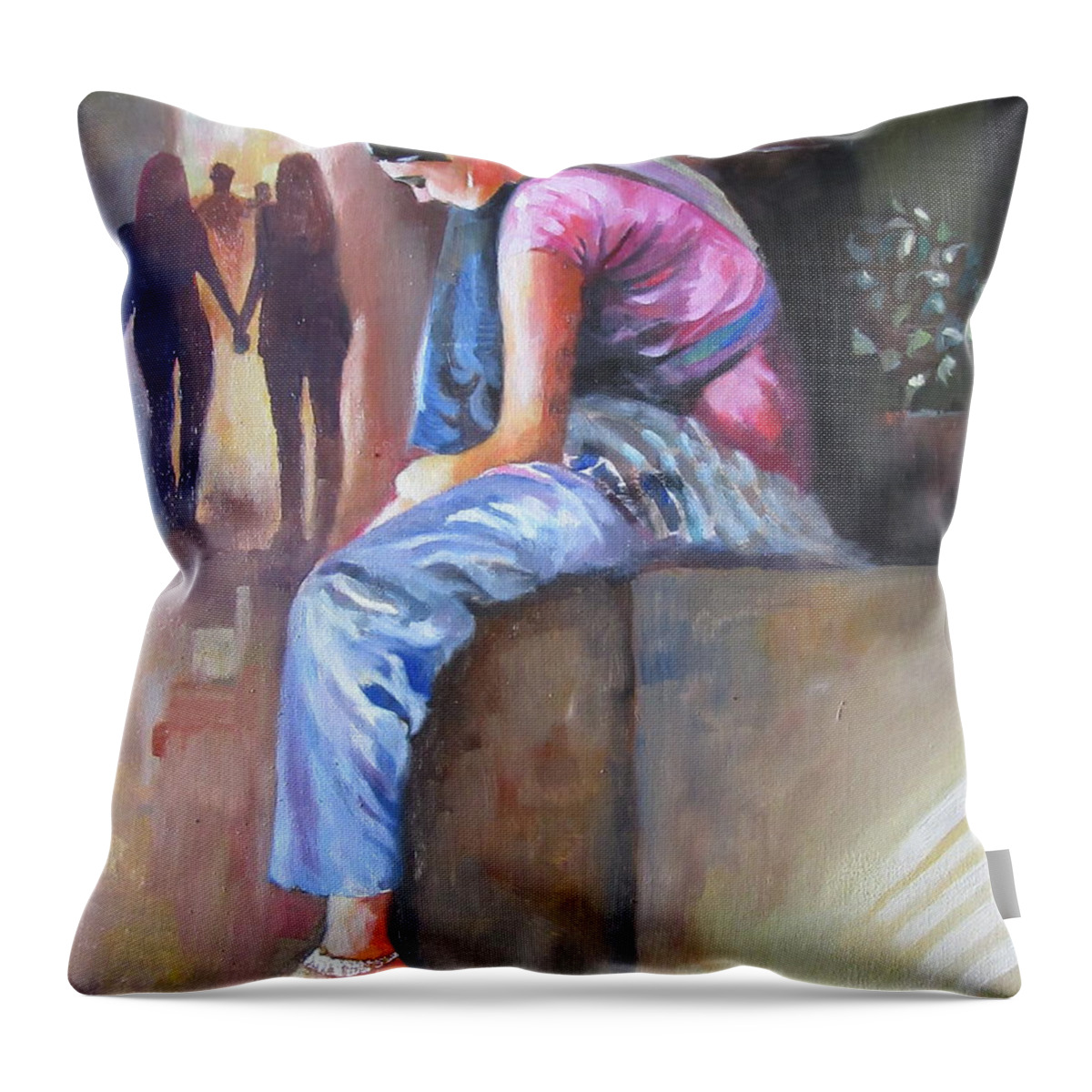 Lifestyle Throw Pillow featuring the drawing The conflict of values by Parag Pendharkar
