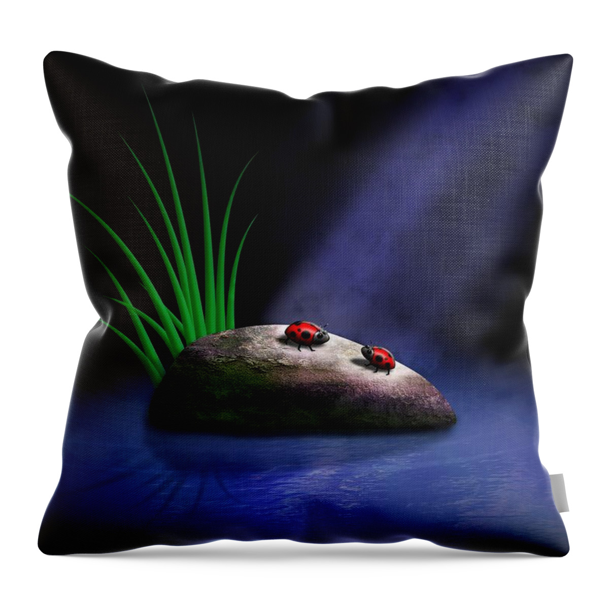 Lady Bugs Throw Pillow featuring the digital art The Conversation by John Wills