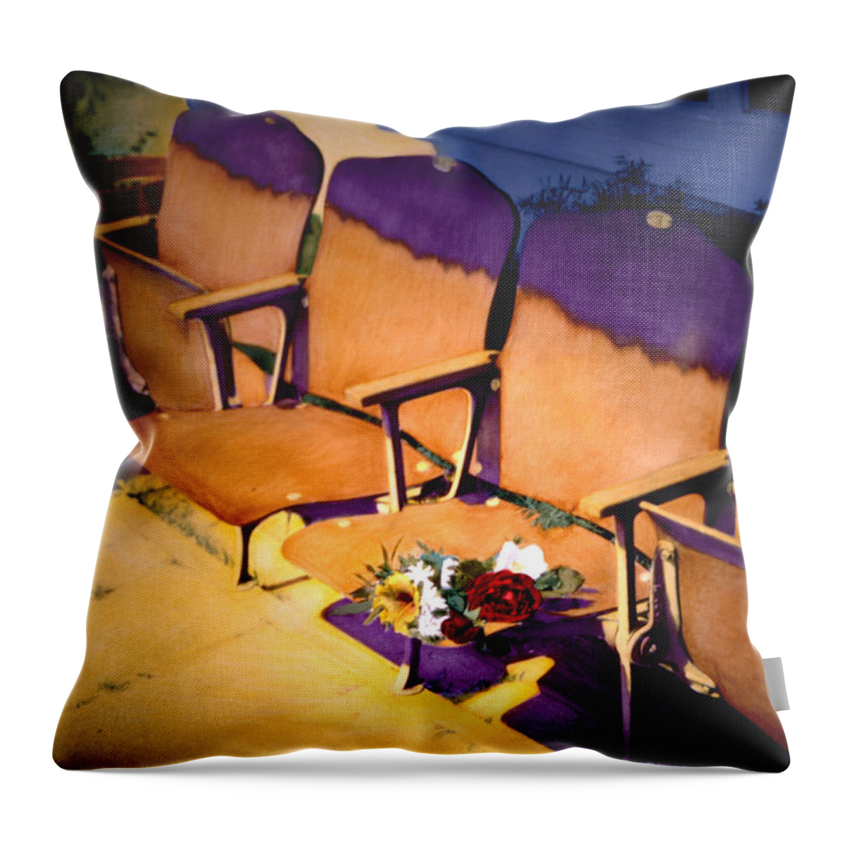 Hand Painted Throw Pillow featuring the photograph The Courting by Joe Hoover