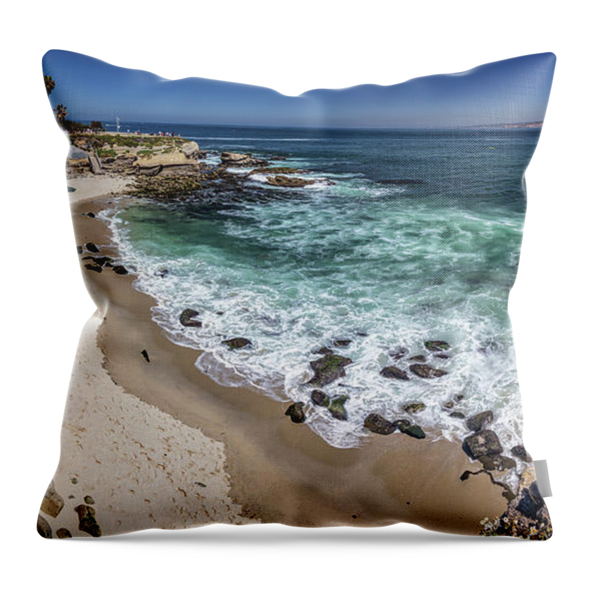 Aqua Throw Pillow featuring the photograph The Cove by Peter Tellone