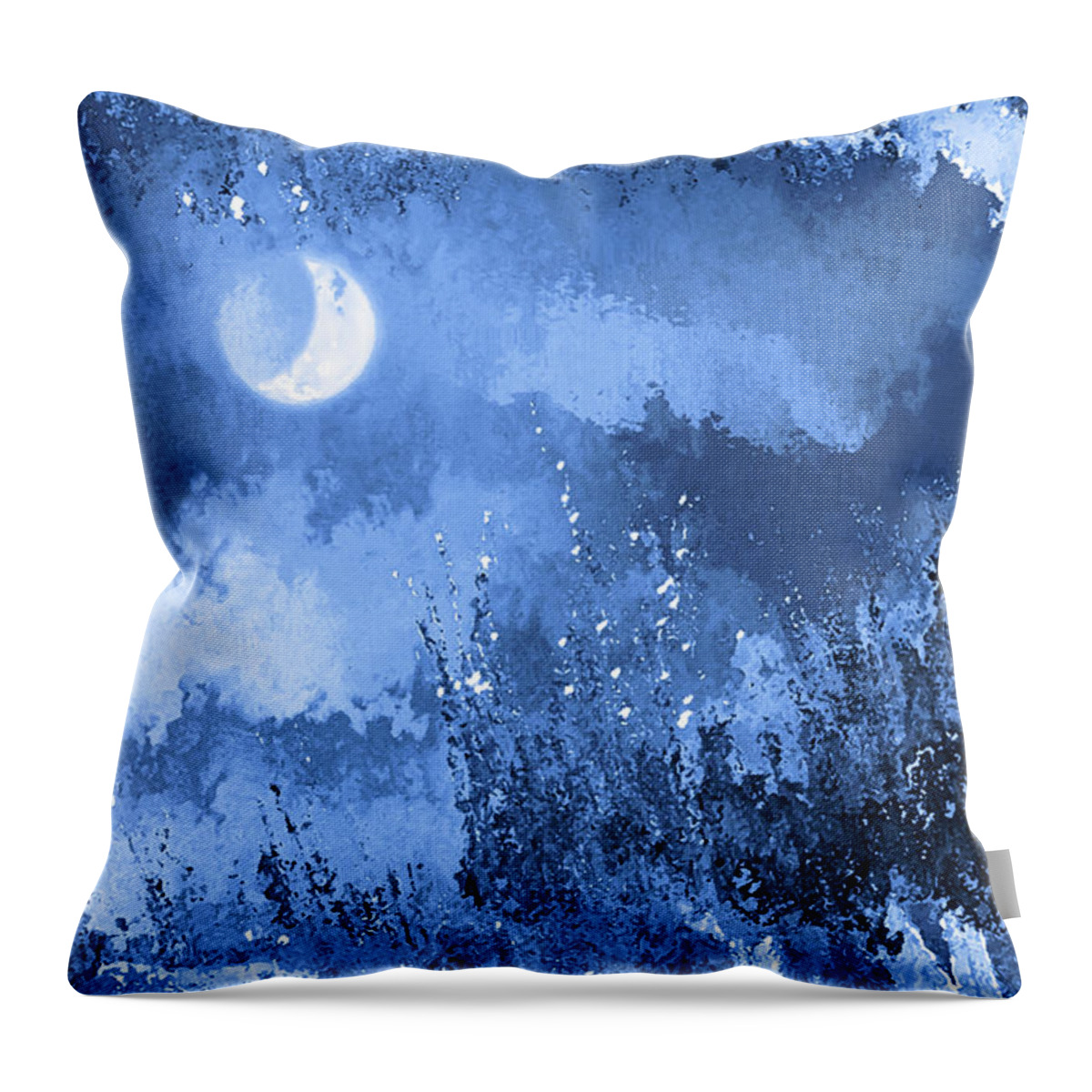 Evocative Throw Pillow featuring the digital art The Crescent Moon by Gabriele Pomykaj