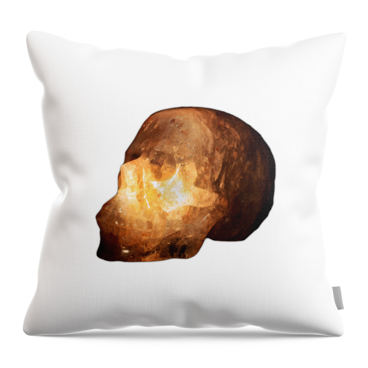 T-shirt Throw Pillow featuring the photograph The Crystal Skull on Transparent background by Terri Waters