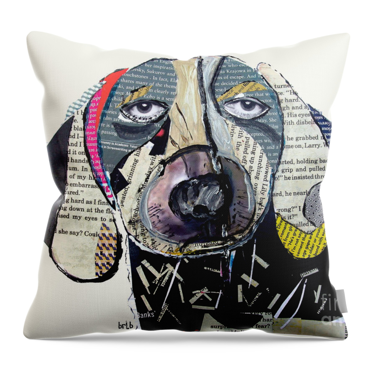Dachshund Dog Throw Pillow featuring the painting The Dachshund by Bri Buckley