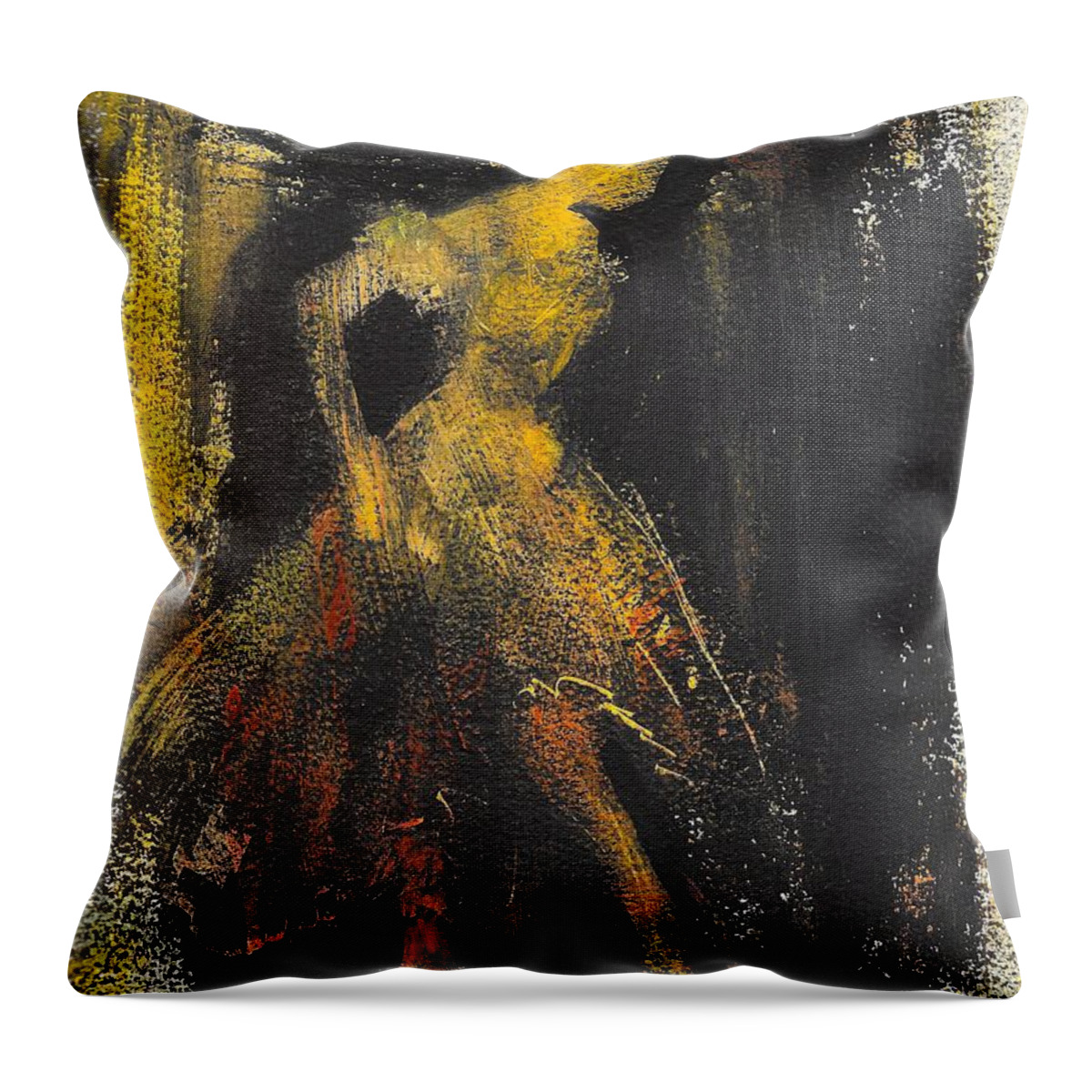 Figure Throw Pillow featuring the mixed media The Debut by Mafalda Cento
