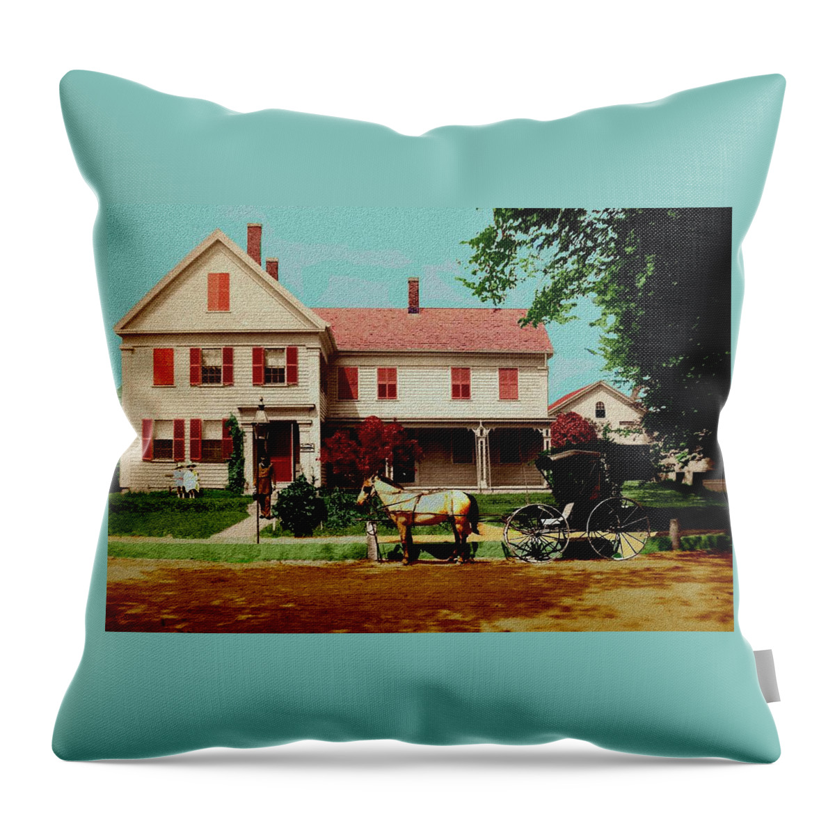 Architecture Throw Pillow featuring the digital art The Doctor Heads Out on a House Call by Cliff Wilson