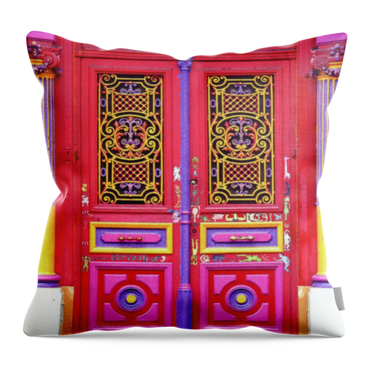 Lebanese Photography Throw Pillow featuring the photograph The Door To Wonderland, Paris 1988 by Marc Nader