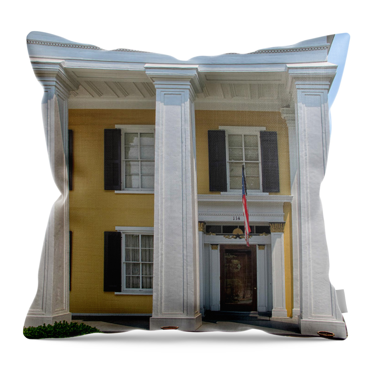 Doric House Throw Pillow featuring the photograph The Doric House by Dave Mills