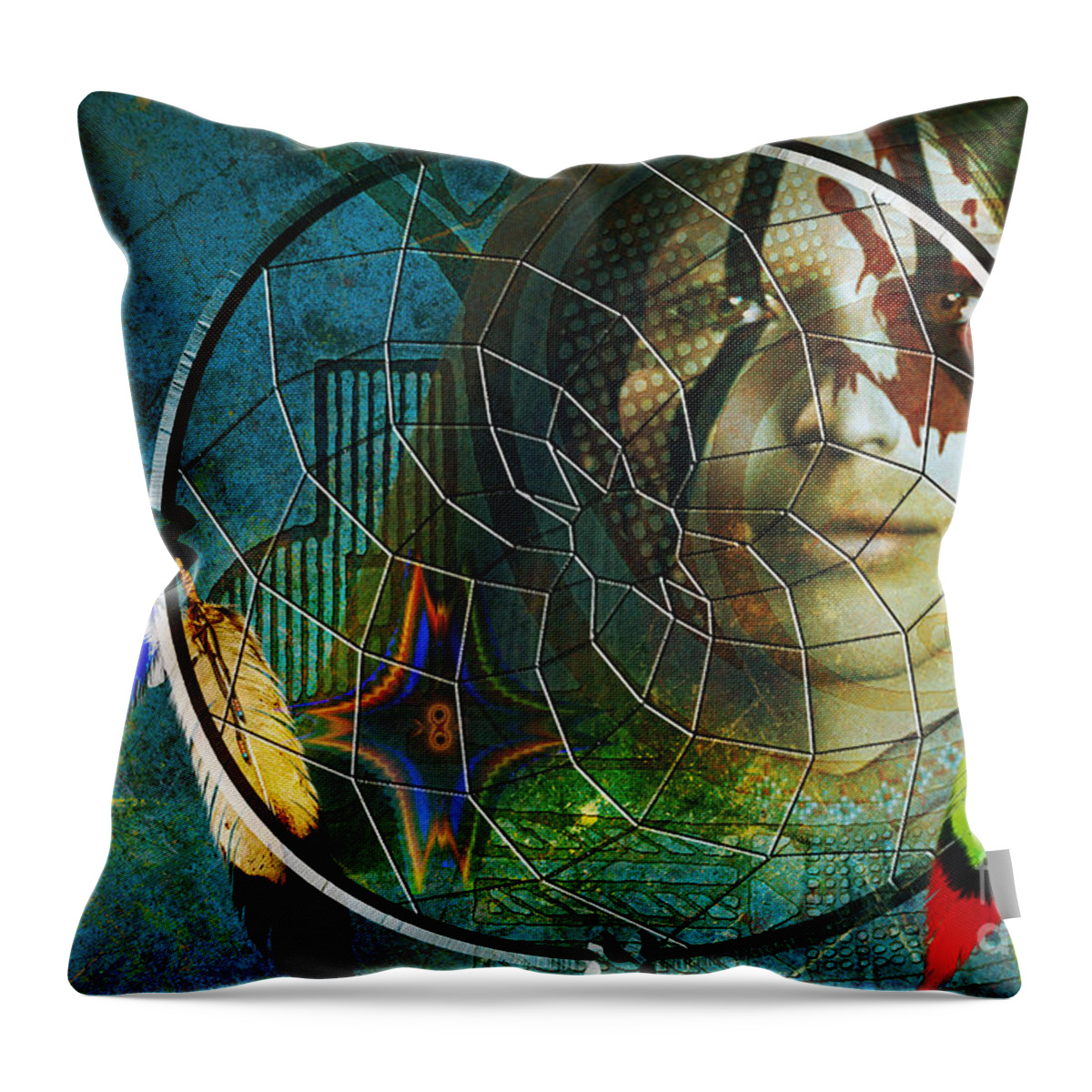 Dream Catcher Throw Pillow featuring the digital art The Dream Catcher by Shadowlea Is