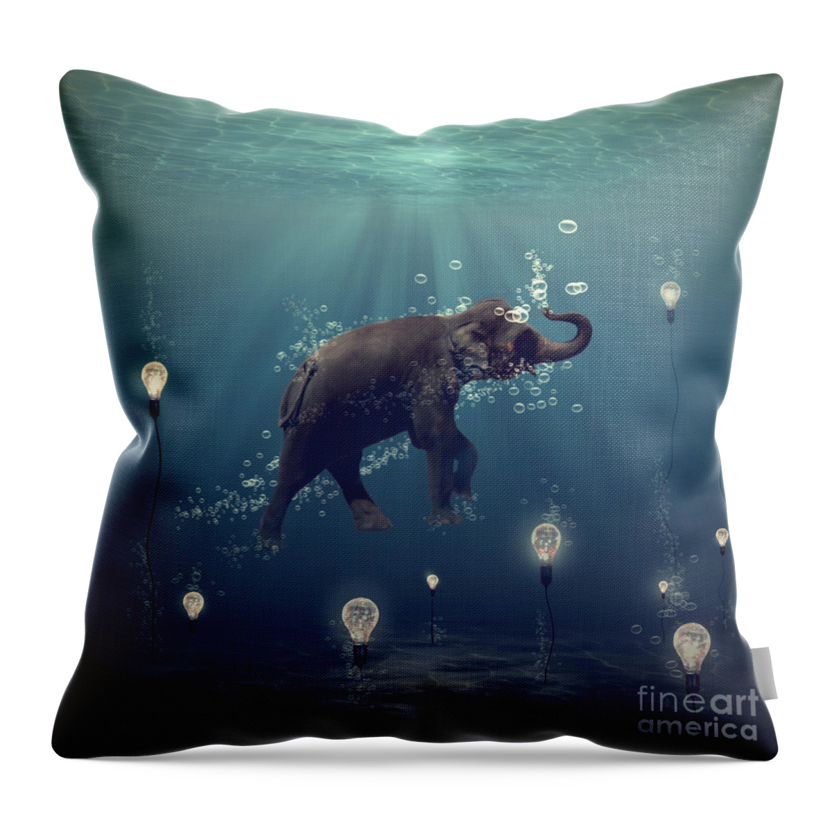 Elephant Throw Pillow featuring the photograph The dreamer by Martine Roch