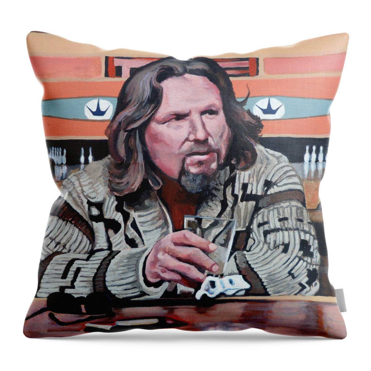 Dude Throw Pillow featuring the painting The Dude by Tom Roderick