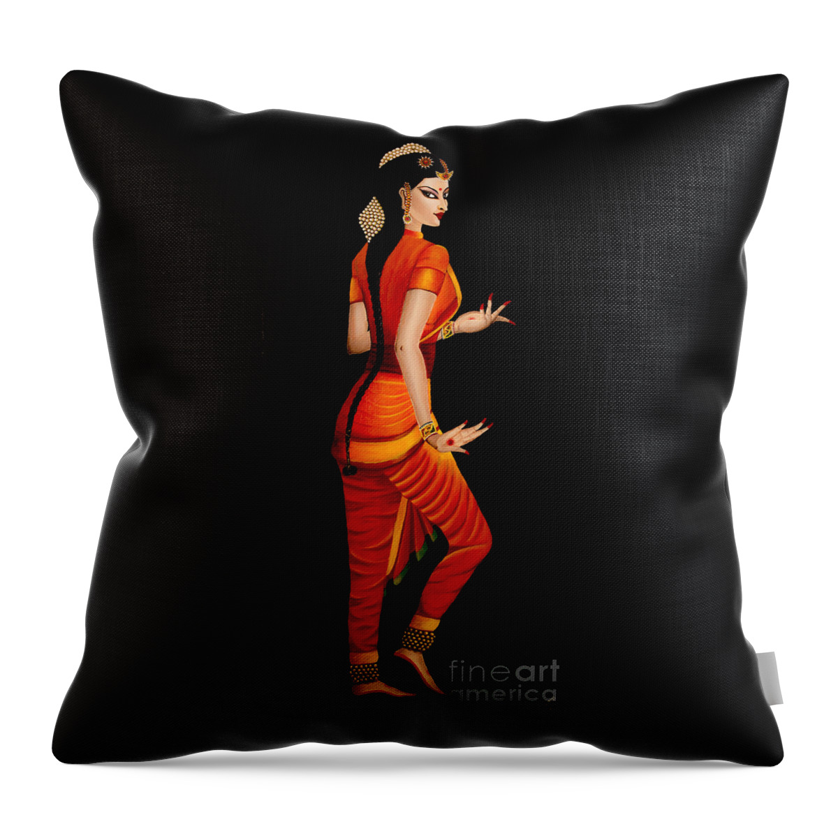 Painting Throw Pillow featuring the painting The Elegance by Sudakshina Bhattacharya