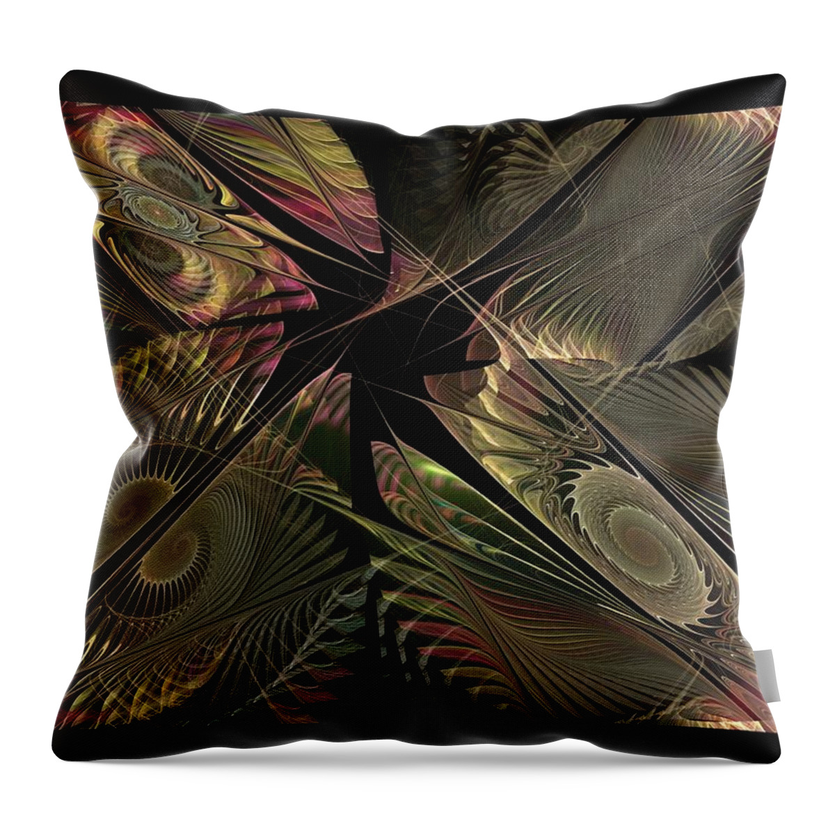 Abstract Throw Pillow featuring the digital art The Elementals - Calling The Corners by Nirvana Blues