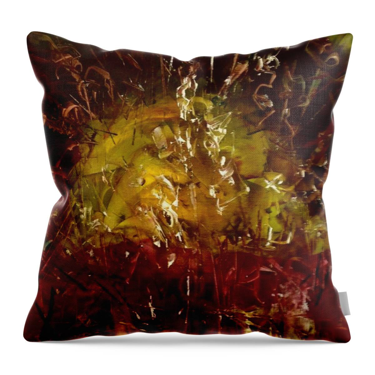 Abstract Landscapes Throw Pillow featuring the painting THE ELEMENTS Earth #4 by Laara WilliamSen