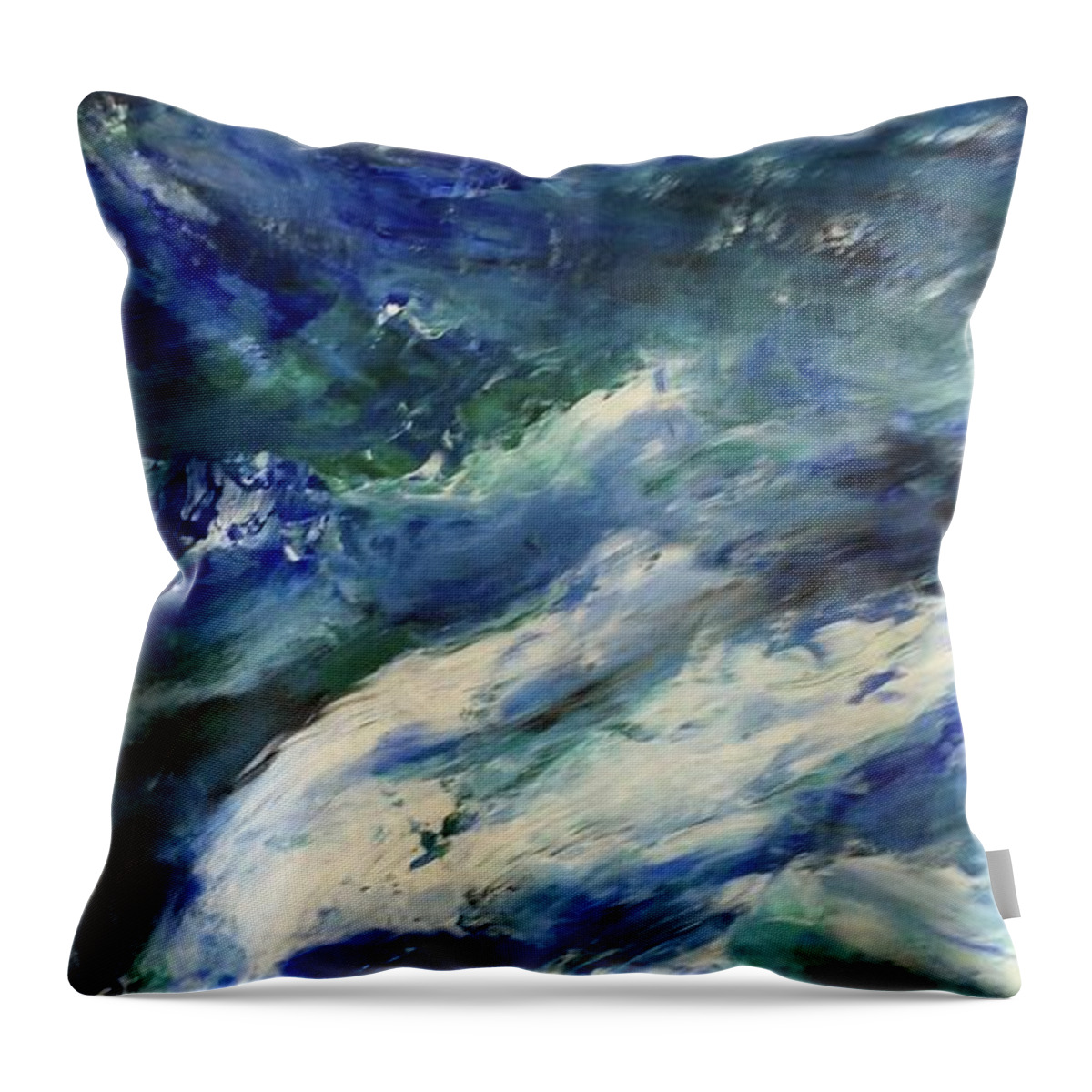Abstract Landscapes Throw Pillow featuring the painting THE ELEMENTS Water #4 by Laara WilliamSen