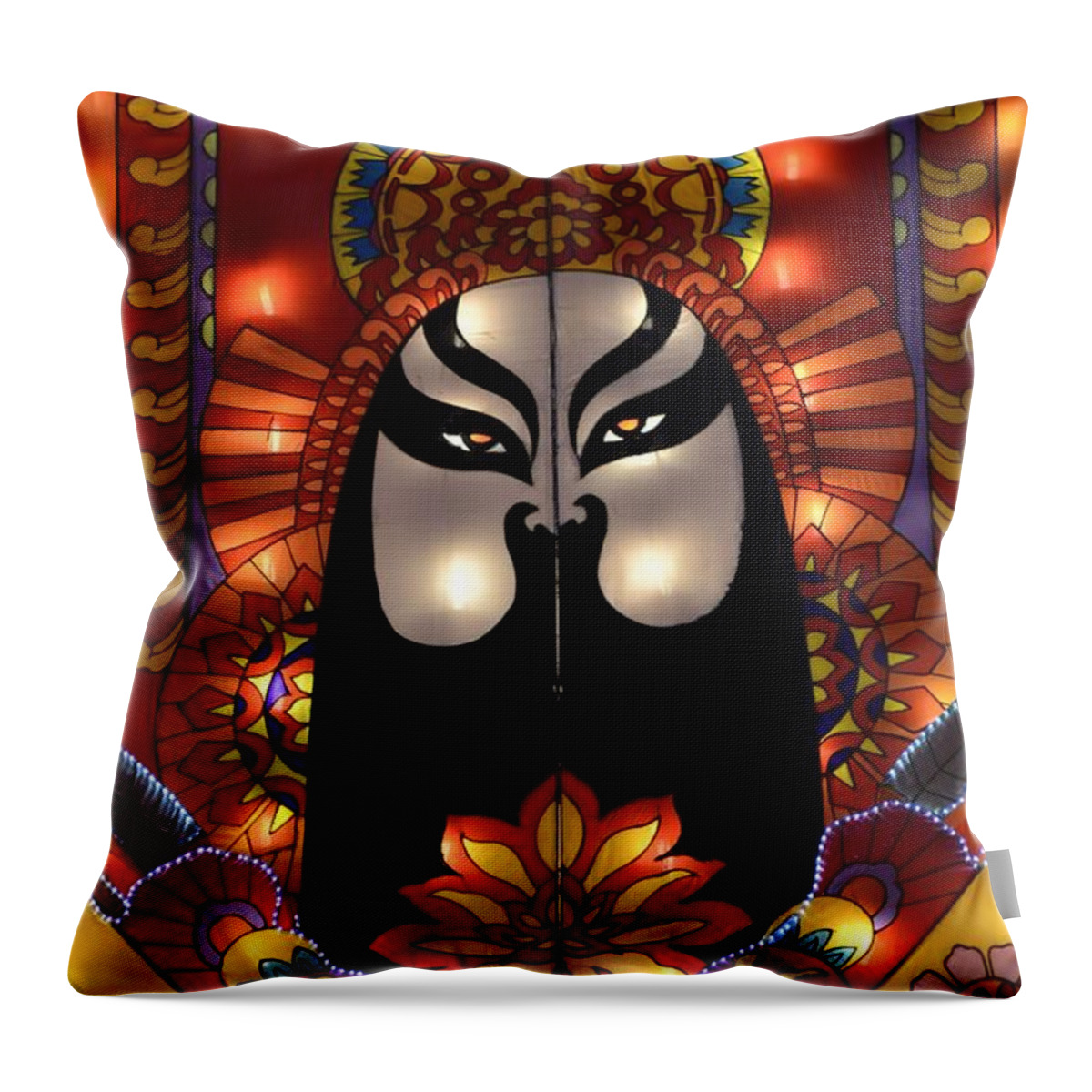 Magical Winter Lights Festival Houston Texas Throw Pillow featuring the photograph The Emperor by Nadalyn Larsen