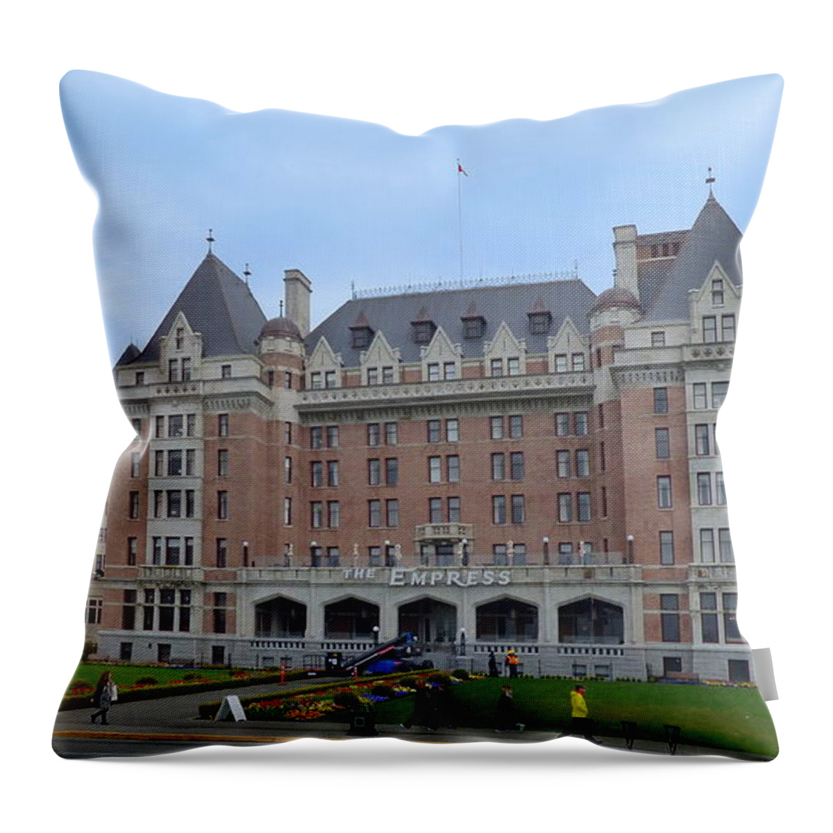 The Empress Throw Pillow featuring the photograph The Empress - Victoria British Columbia - 2 by Charles Robinson