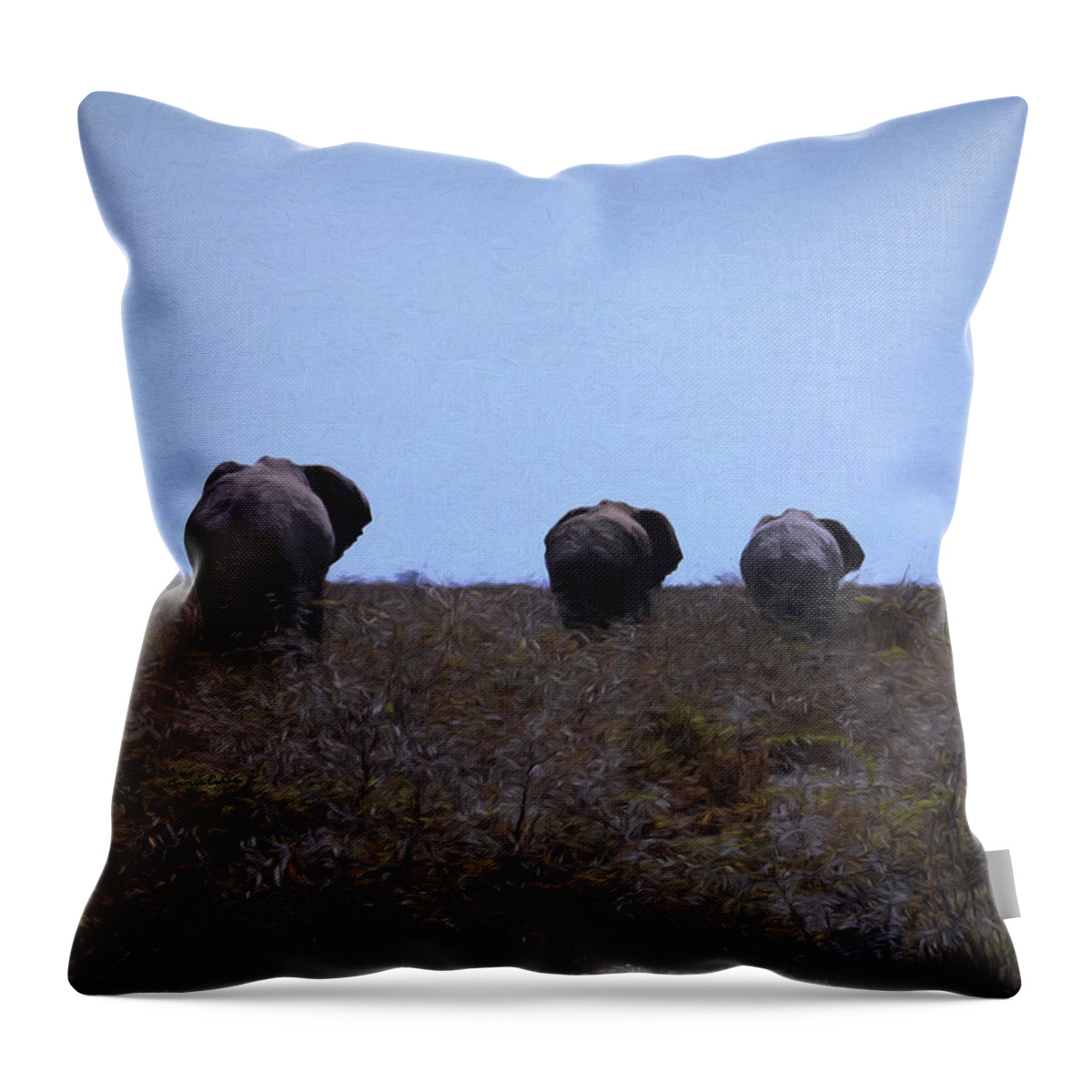 Elephant Throw Pillow featuring the digital art The End by Ernest Echols