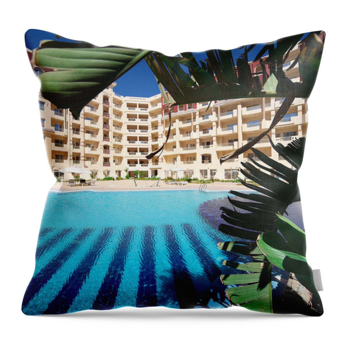 Hurghada Throw Pillow featuring the photograph The End Of My Jungle by Jez C Self