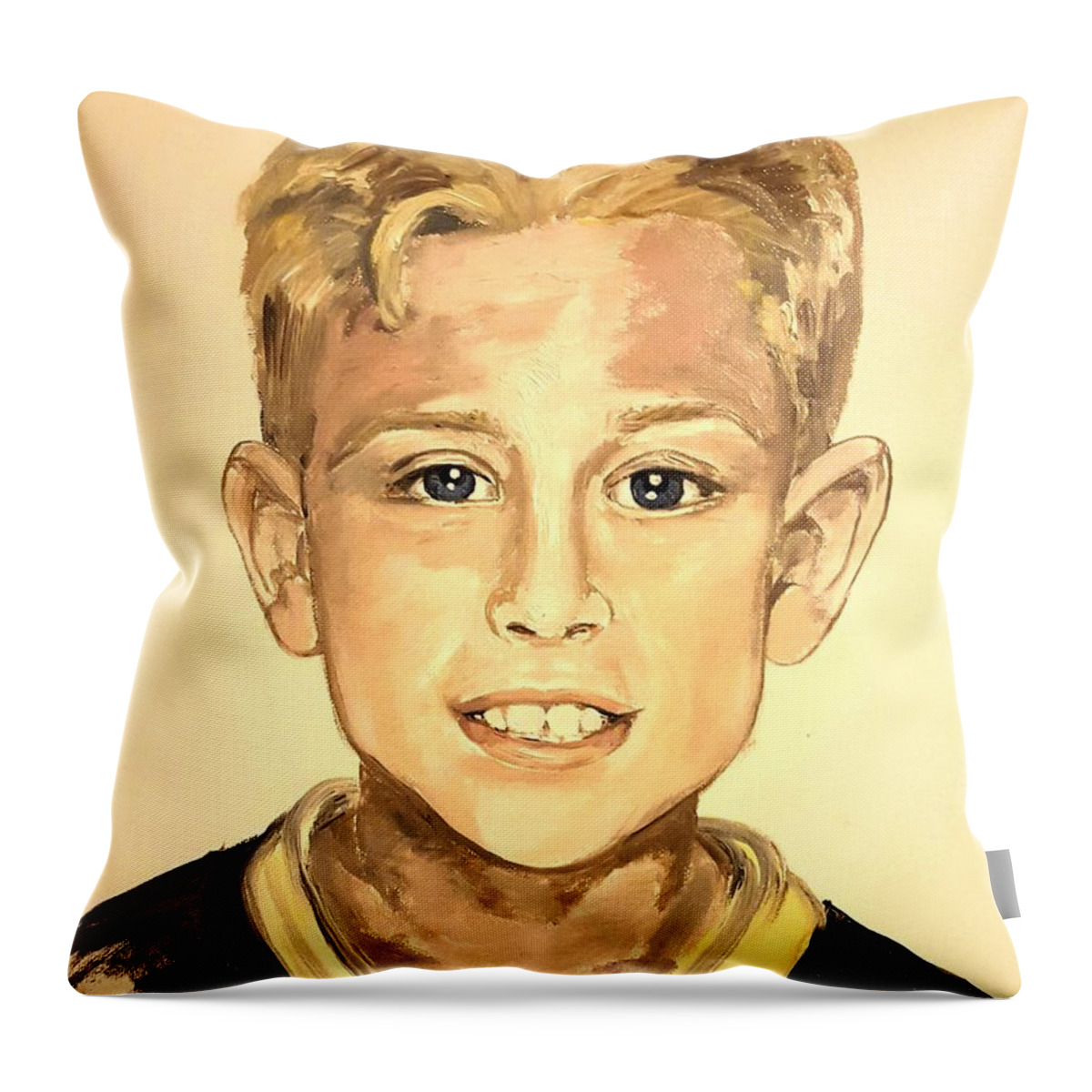 Portrait Throw Pillow featuring the painting Chance by Alexandria Weaselwise Busen