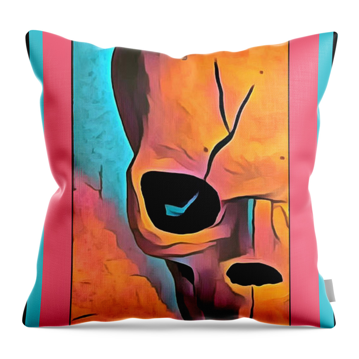 Skull Throw Pillow featuring the digital art The Eye of Death Abstract Skull by Floyd Snyder