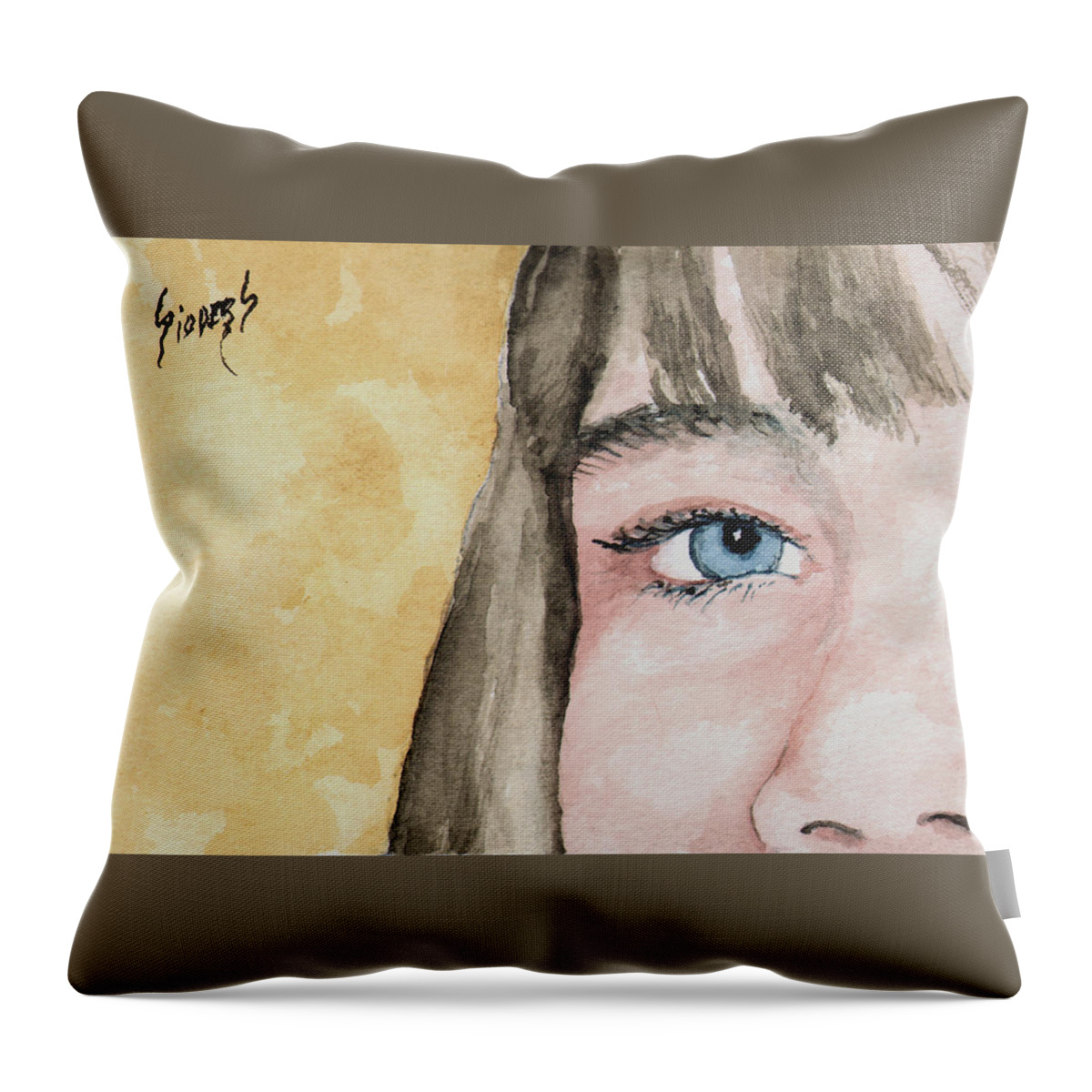 Eye Throw Pillow featuring the painting The Eyes Have It - Bryanna by Sam Sidders