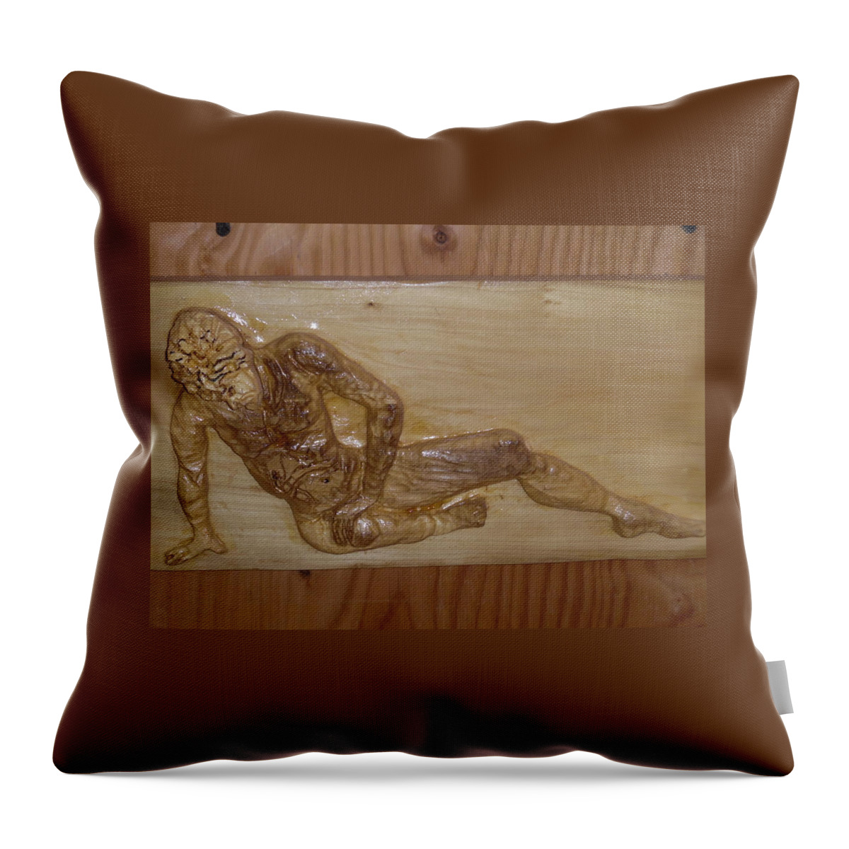 The Fallen Soldier Throw Pillow featuring the sculpture The Fallen Soldier by Esther Newman-Cohen