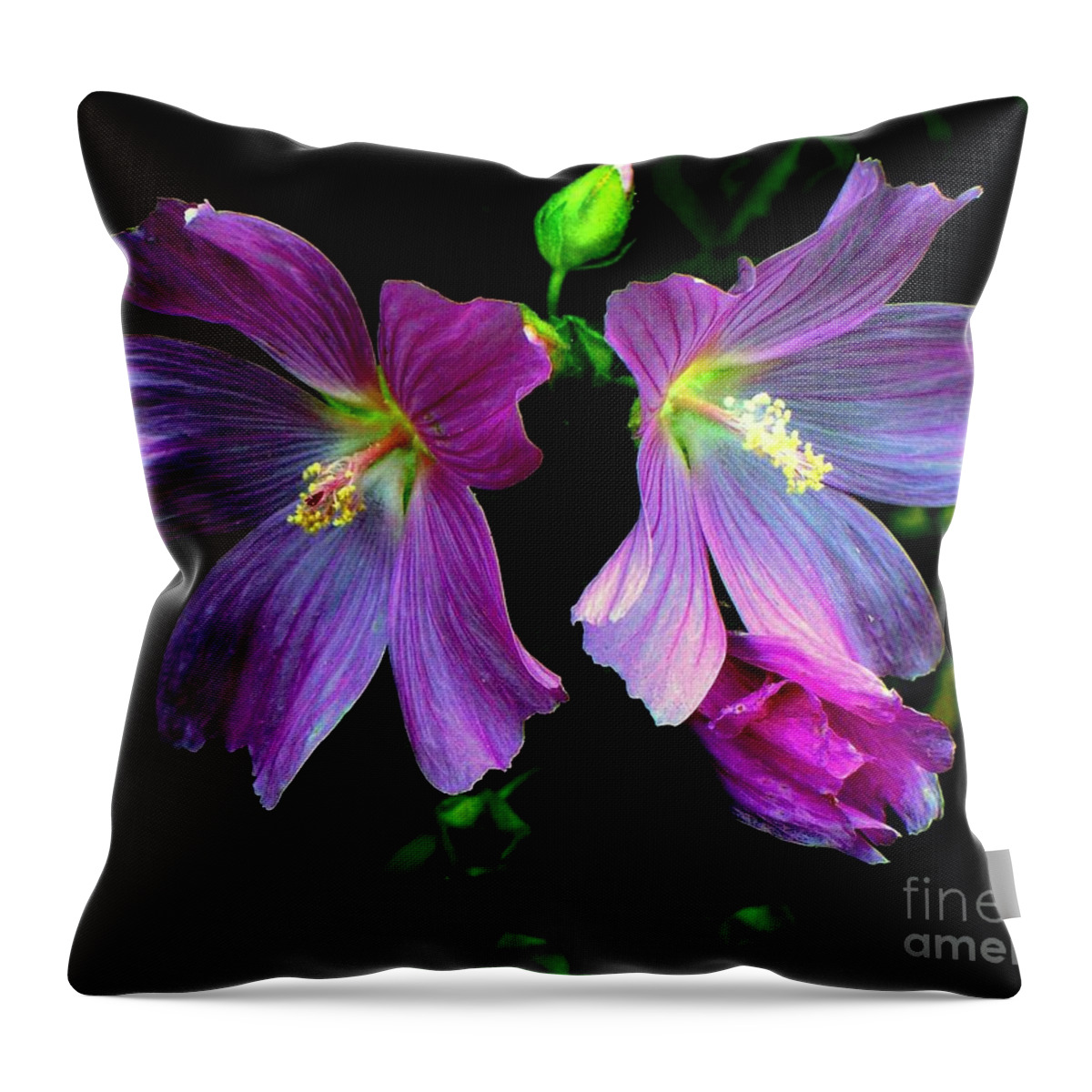Two Flowers Throw Pillow featuring the photograph The Family by Elfriede Fulda