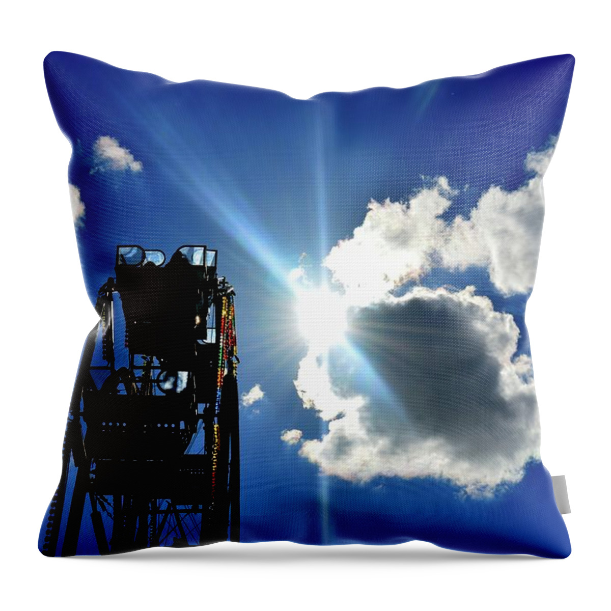 Abstract Throw Pillow featuring the photograph The Ferris Wheel by Lyle Crump