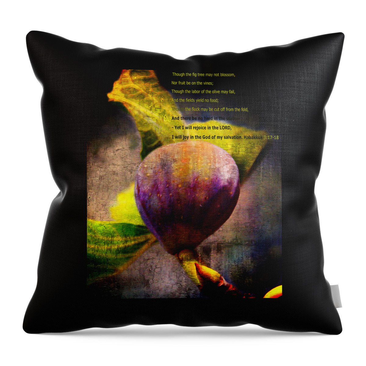 Fig Throw Pillow featuring the digital art The Fig Has Fruited by Anastasia Savage Ealy