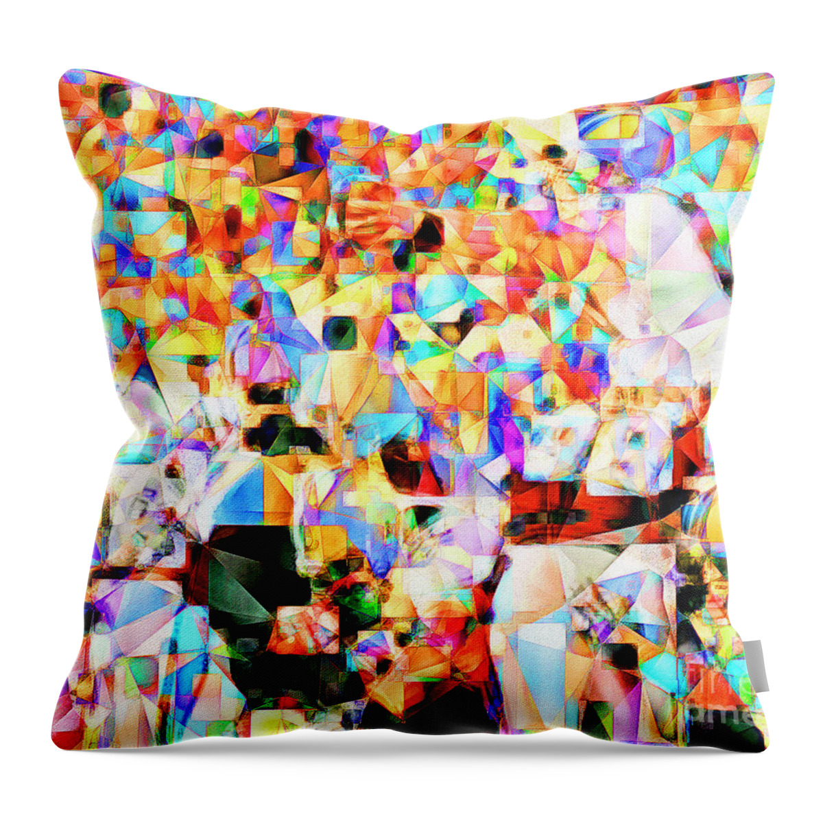 Wingsdomain Throw Pillow featuring the photograph The Football Longest Yard in Abstract Cubism 20170328 by Wingsdomain Art and Photography