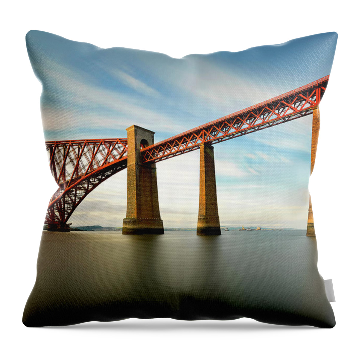 Forth Throw Pillow featuring the photograph The Forth Bridge by Jan Sieminski